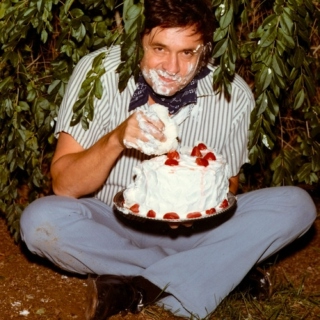 Johnny Cash Eating Cake in a Bush High