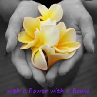 with a flower with a flame