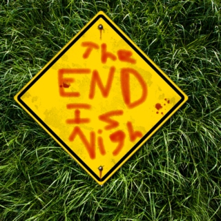 hand-painted signs saying the end is nigh