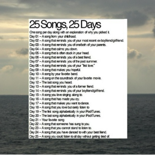 25 Songs, 25 Days Challenge