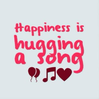 Happiness is hugging a song