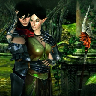 Dragon age_ Merrill and Mahariel  Dragon age, Dragon age games, Female elf