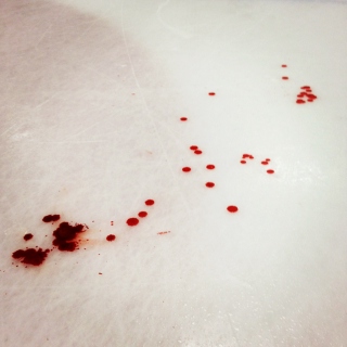 paint the ice with blood.