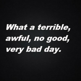 What a terrible, awful, no good, very bad day.