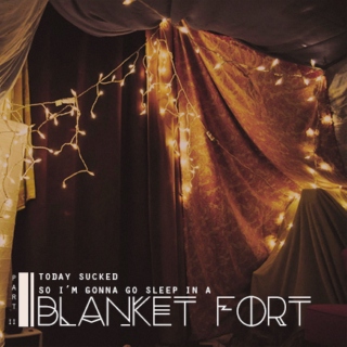 Today sucked, so I'm gonna go sleep in a Blanket Fort. pt ii