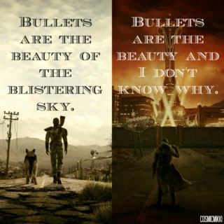 Bullets are the beauty of the blistering sky.