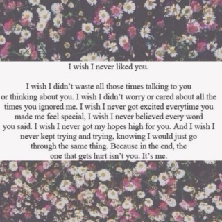 i wish i never liked you...