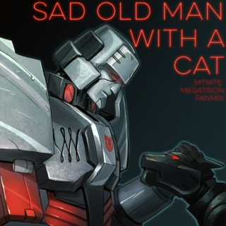 Sad Old Man With A Cat