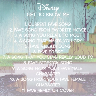 get to know me: disney edition