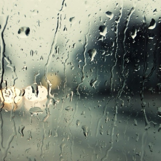 Rain pouring down the window