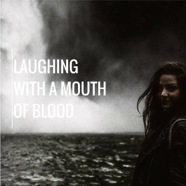 laughing with a mouth of blood