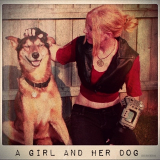 a girl and her dog
