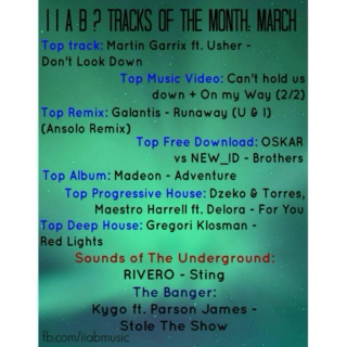 Tracks Of The Month: March