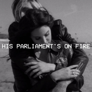 his parliament's on fire & his hands are up