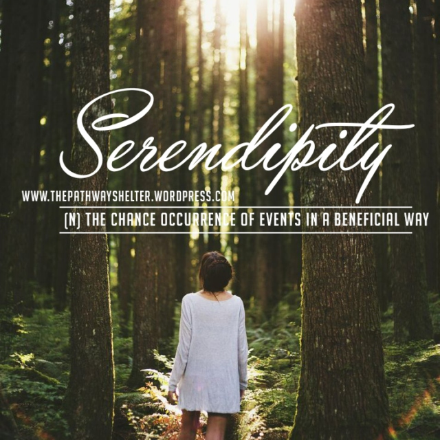 serendipity, the chance occurrence of events in a beneficial way