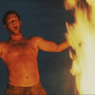 Tom Hanks Makes A Fire On The Beach