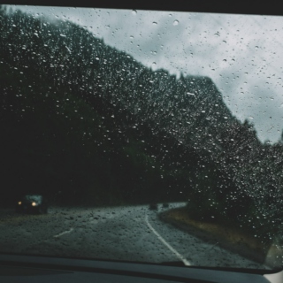 when ur in the car & it's raining