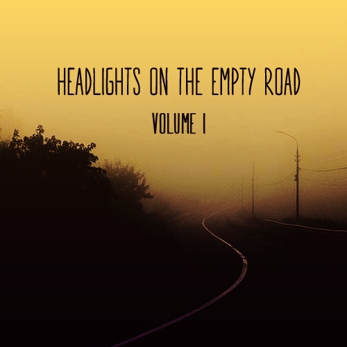 headlights on the empty road