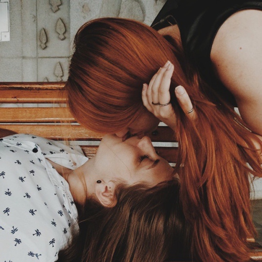 Redhead lesbians kissing