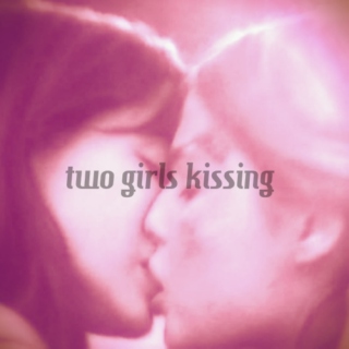 two girls kissing