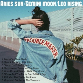 Aries sun/Gemini moon/Leo rising