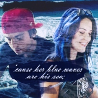 'cause her blue waves are his sea; 