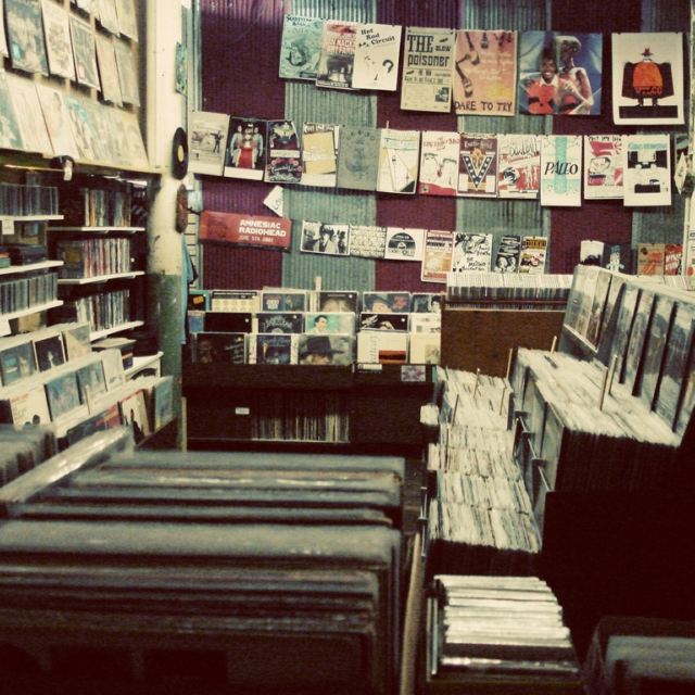 browsing at the record store