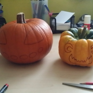 Carving them pumpkins