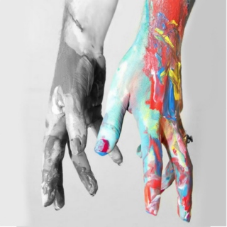 to paint love on her arms