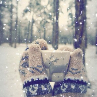 a mug of snowflakes
