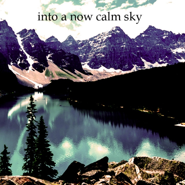 into a now calm sky