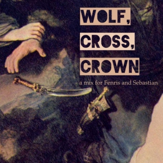 wolf, cross, crown