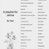 A playlist for Jenna