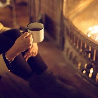 cold days, warm crackling fire, hot cocoa