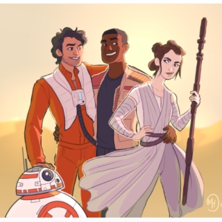 Caught Up in Your Heart Strings- A Finn/Rey/Poe Mix