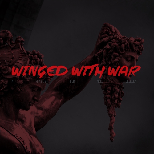winged with war