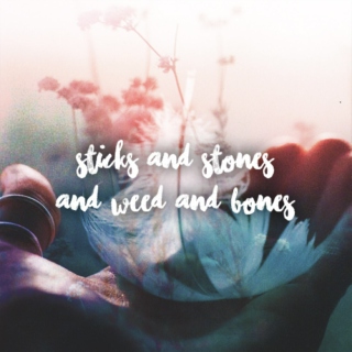 sticks and stones and weed and bones