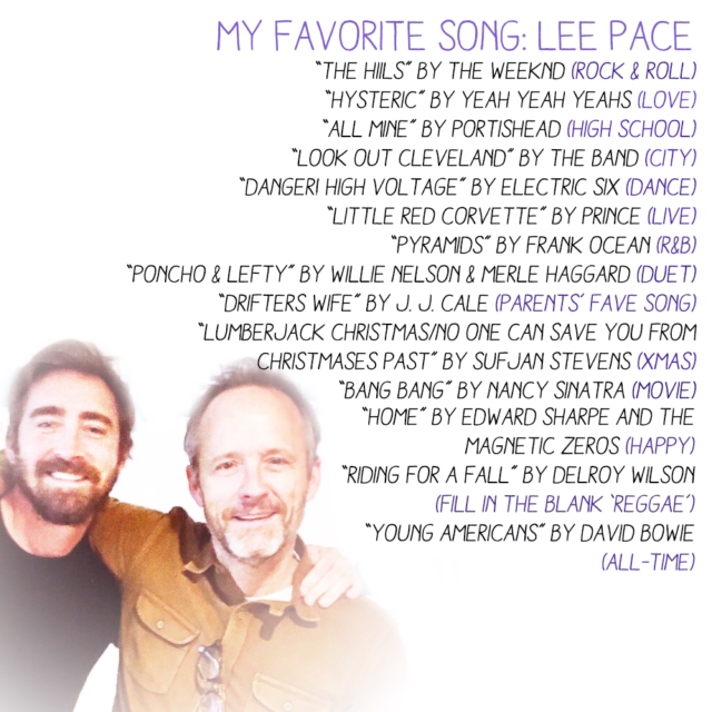 Lee Pace's Favorite Songs