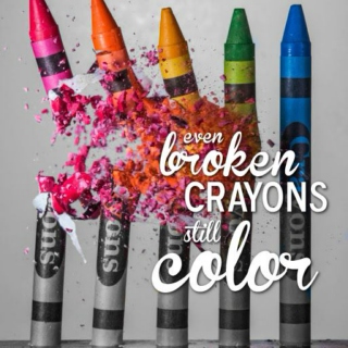 Broken crayons still colour
