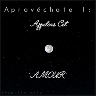 aprovéchate I:  appelons cet 'amour' (let's call this 'love')