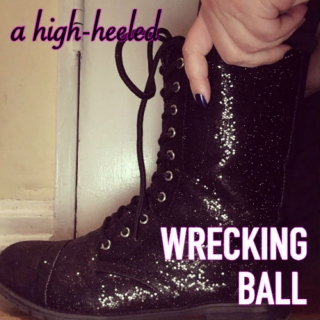 a high-heeled wrecking ball