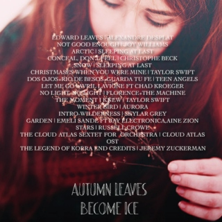 Autumn leaves become ice.