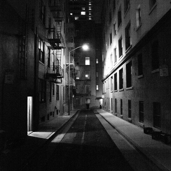 When I walk the empty streets and listen to the night.
