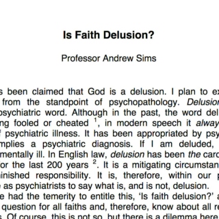 Is faith delusion?