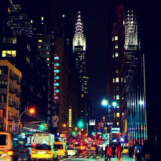 Car Ride Through City Lights