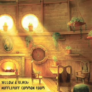 Yellow & Black: Hufflepuff Common Room