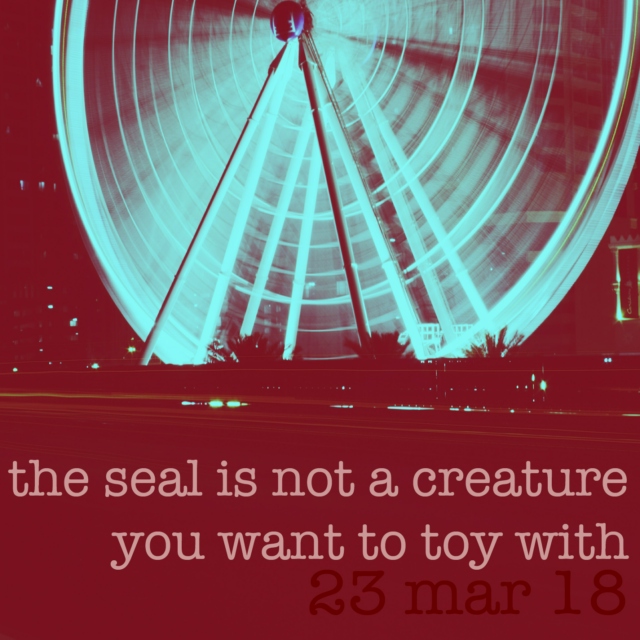 the seal is not a creature you want to toy with - 23 mar 18