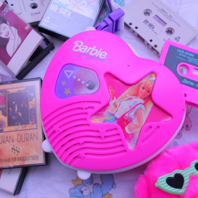 heart-shaped cassette player