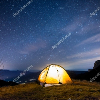 sleeping bag underneath the stars