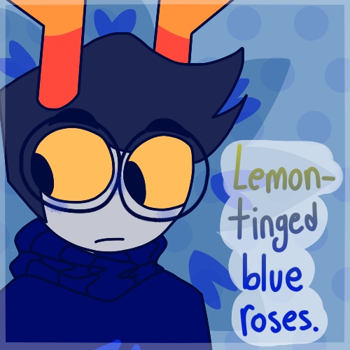 Lemon-tinged blue roses.